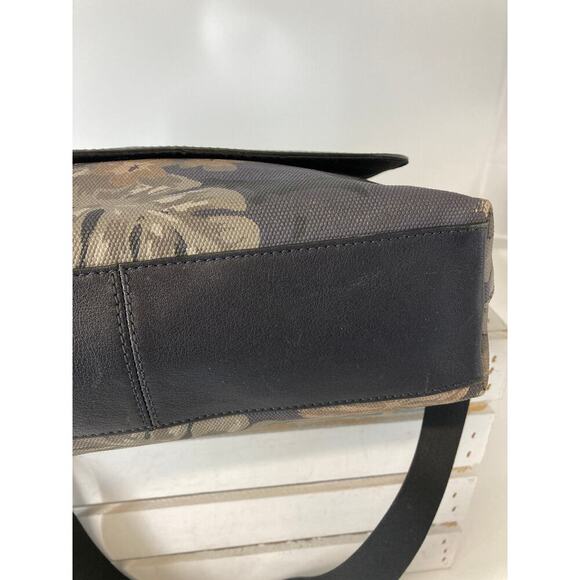COACH F72087 CANVAS, LEATHER FLORAL MESSENGER CROSSBODY BAG - Picture 9 of 16